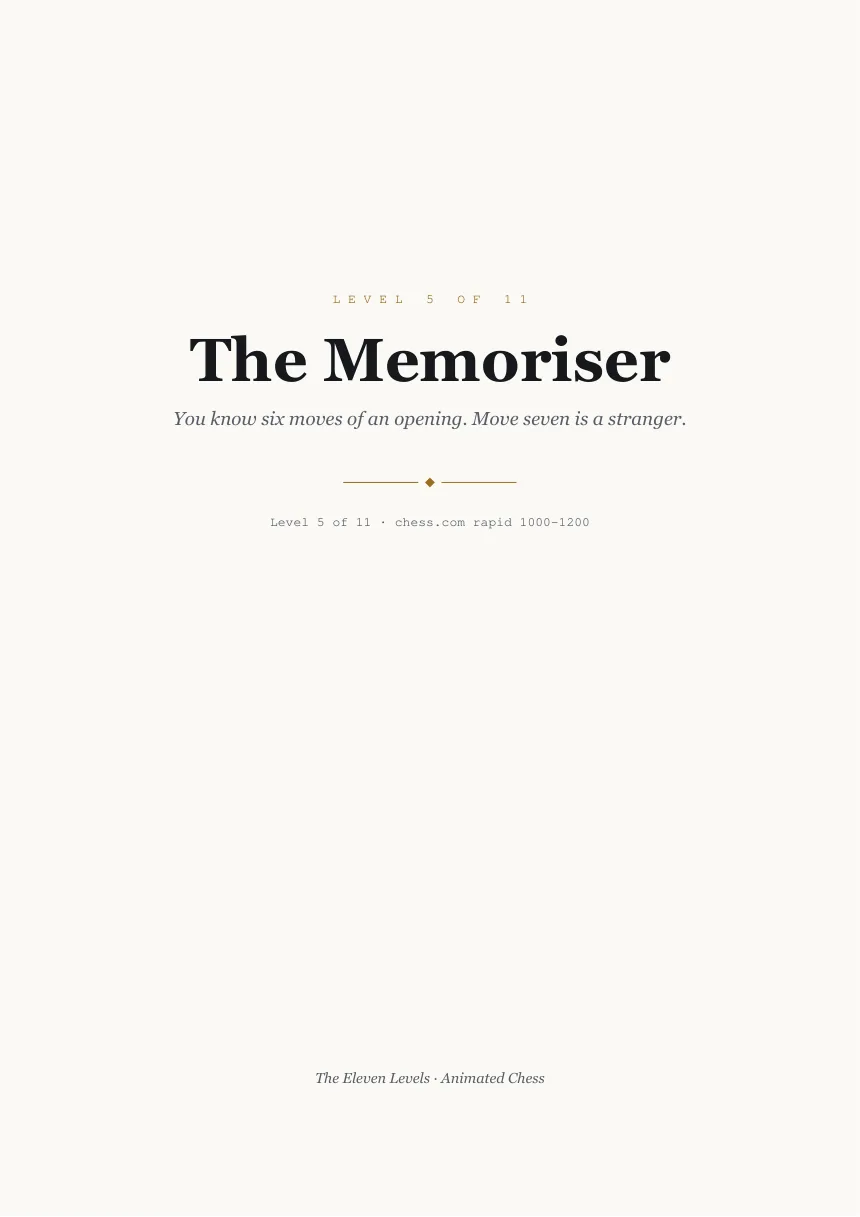 The Memoriser — the level 5 guide, cover page